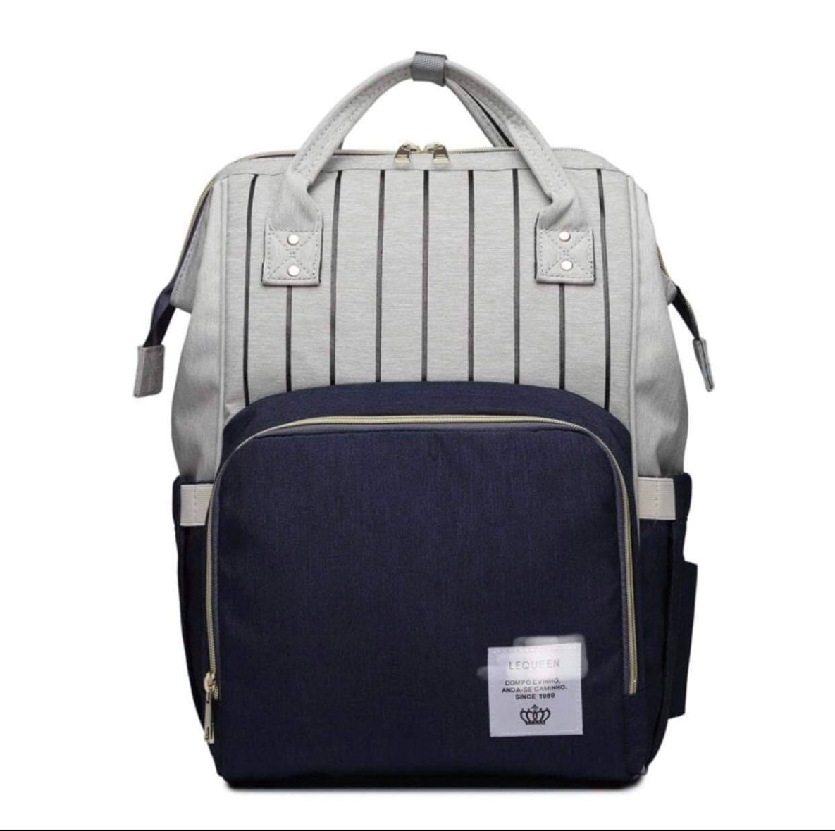 Diaper Backpack GREY & Navy BLUE (Premium Design)