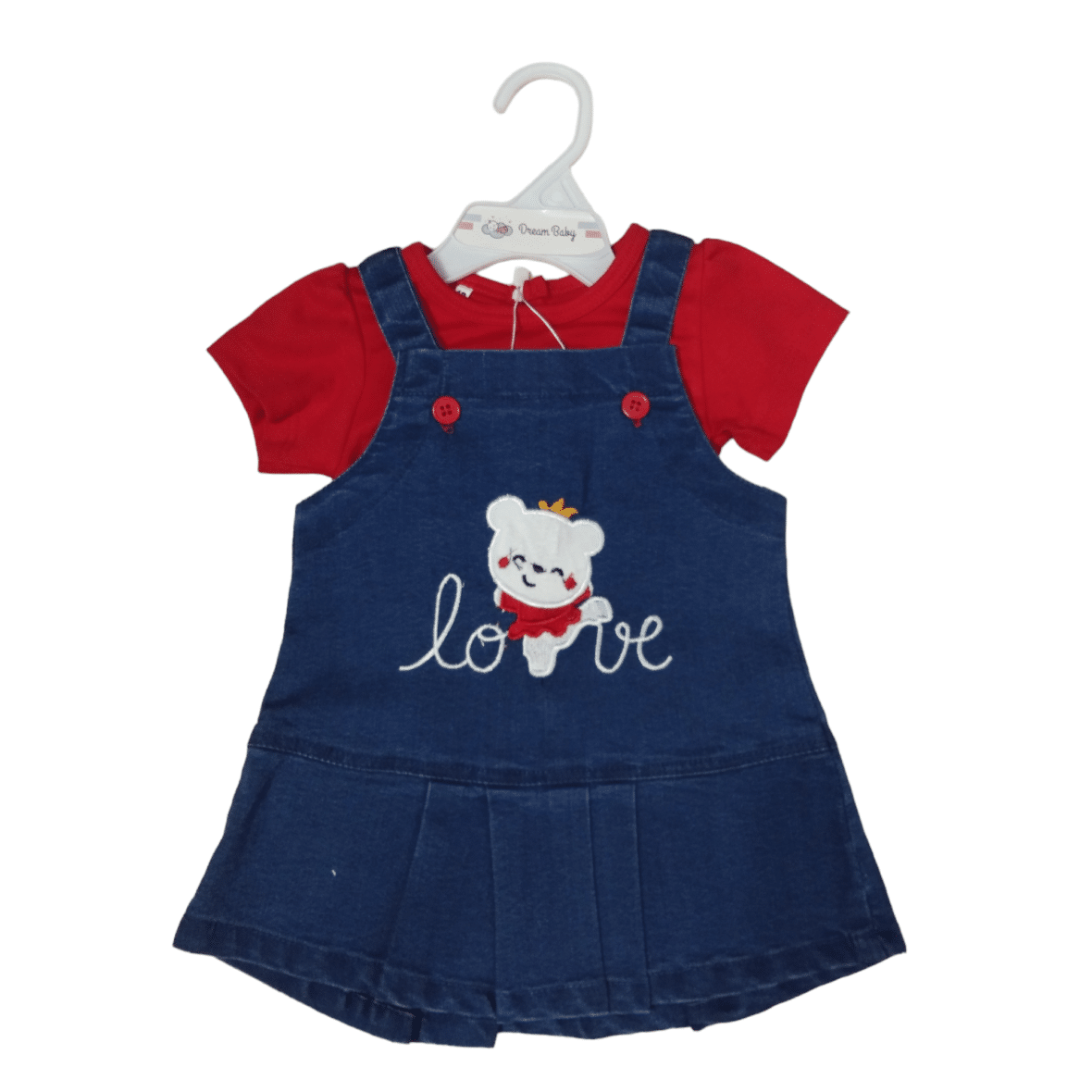 Baby Girl Denim Frock Dress (LOVE BEAR)